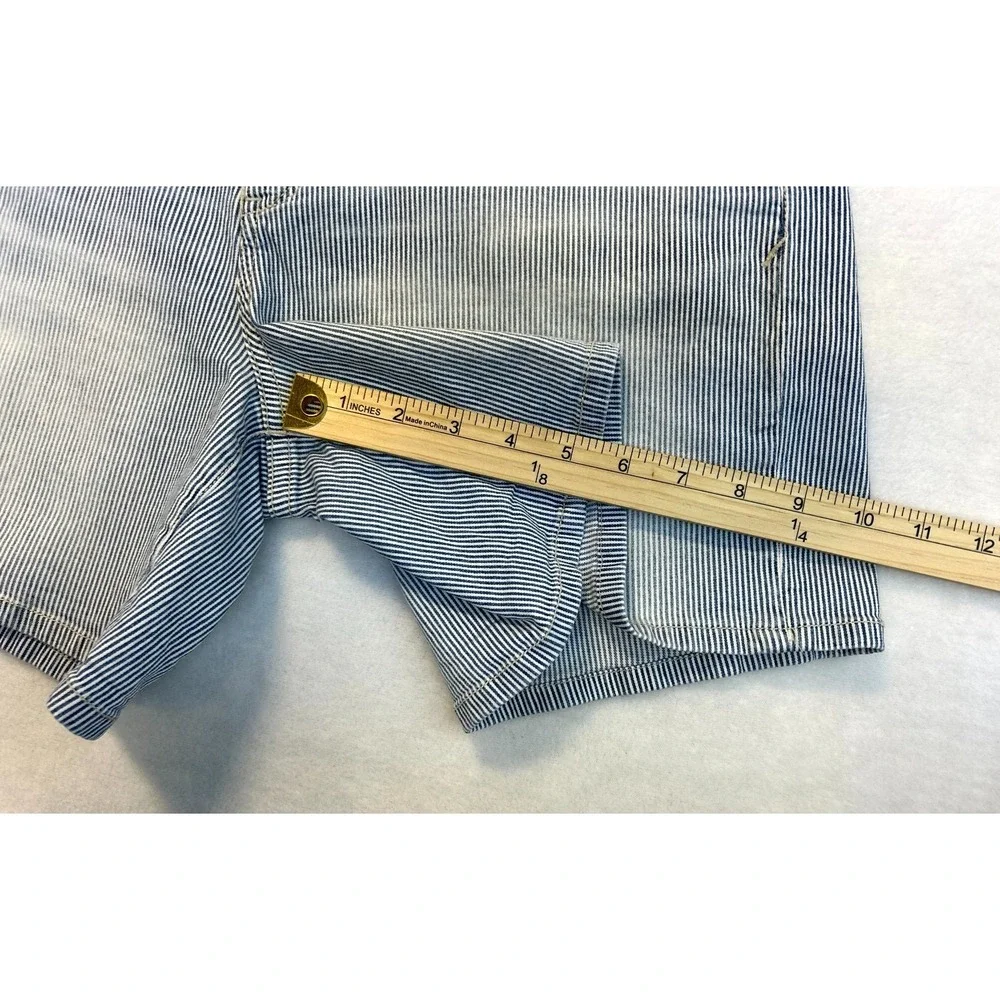 Anthro x Pilcro Blue White Railroad Stripe Anthropologie Hypen Shorts Womens 30 - Picture 15 of 16